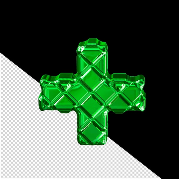Símbolo verde 3d hecho de rombos