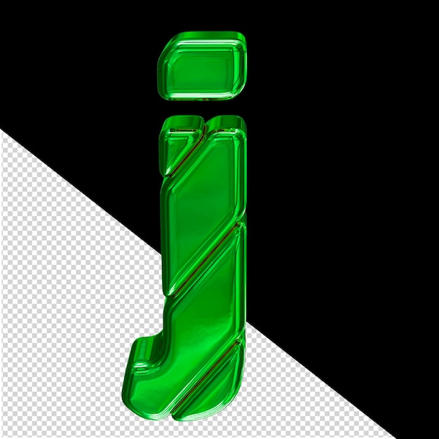 Símbolo verde hecho de bloques letra j