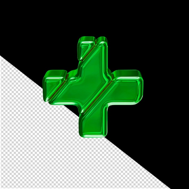 Símbolo verde hecho de bloques