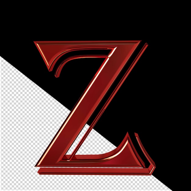 PSD símbolo vermelho vista frontal letra z