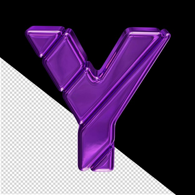 Simbolo viola 3d composto da blocchi diagonali lettera y
