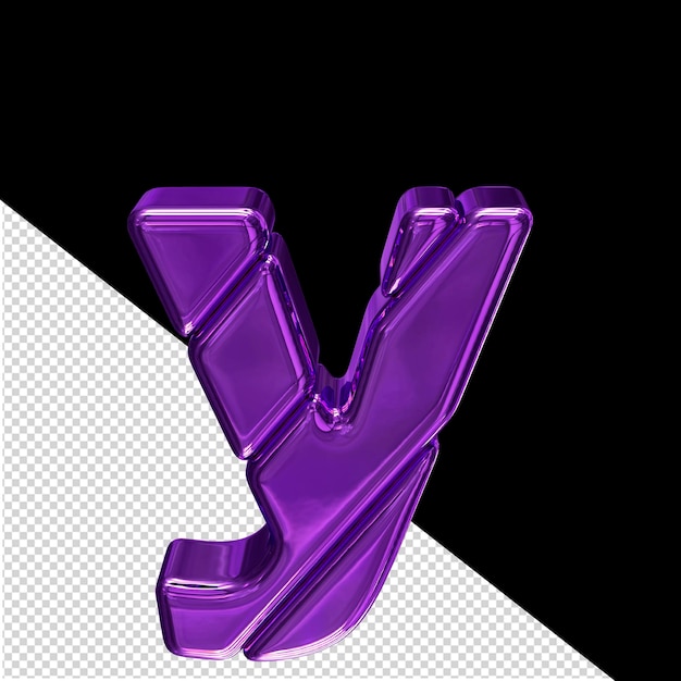 Simbolo viola 3d composto da blocchi diagonali lettera y