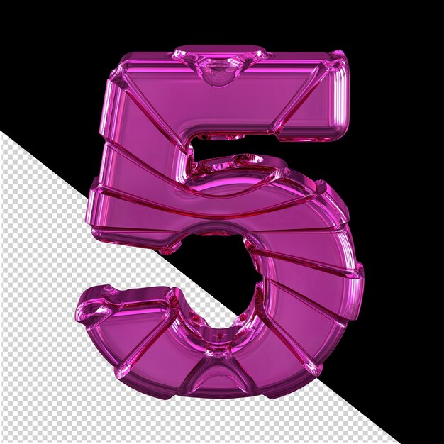 Simbolo viola con cinturini numero 5