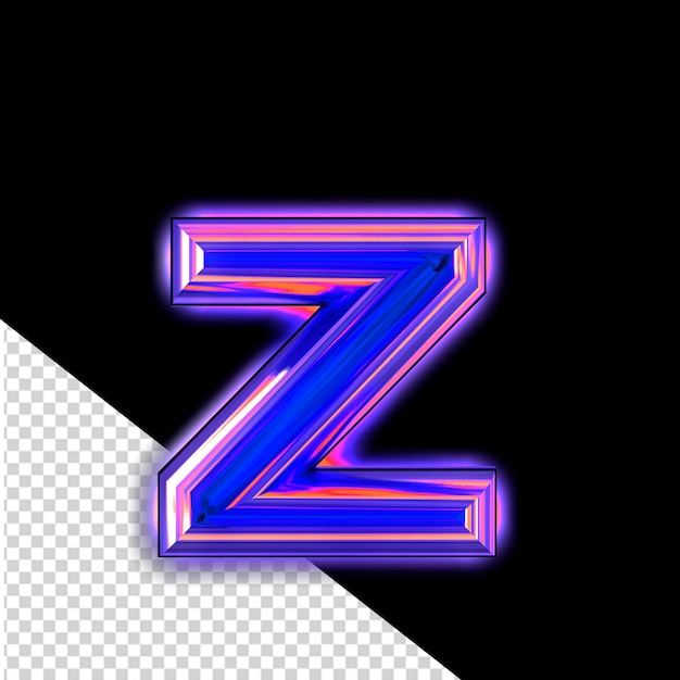 Simbolo viola con lettera bagliore z