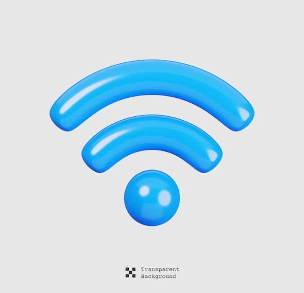 Símbolo wifi aislado conjunto de iconos de interfaz de usuario general concepto 3d render ilustración