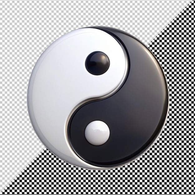 Símbolo de ying y yang en un fondo transparente