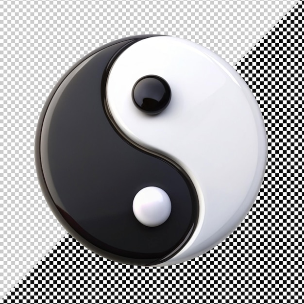 PSD símbolo de ying y yang en un fondo transparente