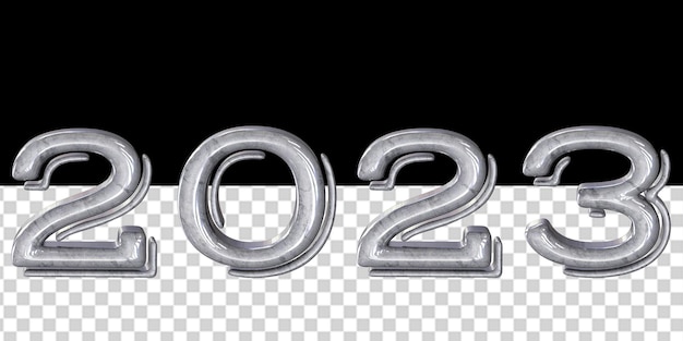 PSD símbolos 3d del año nuevo 2023