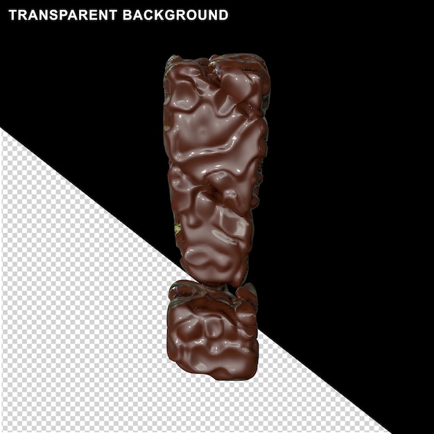 Símbolos de chocolate. símbolos 3d