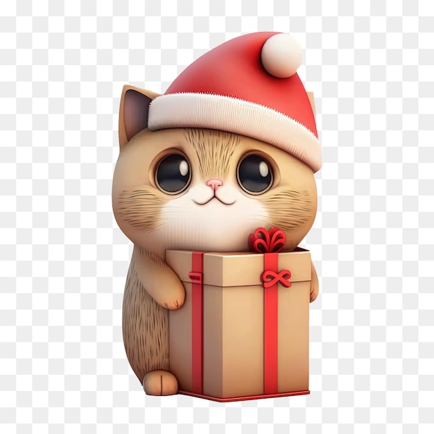 simpatico gatto di natale che indossa un supporto per cappello da Babbo Natale.