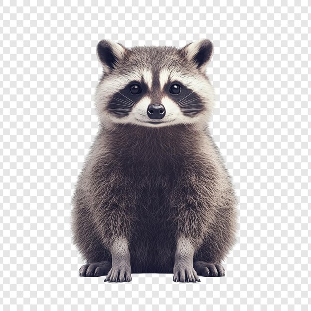 El simpático mapaches sentado