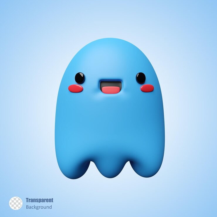 PSD simpatico mostro blu nel design di rendering 3d
