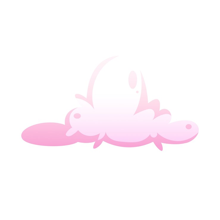 PSD simpatico ornamento nuvola rosa