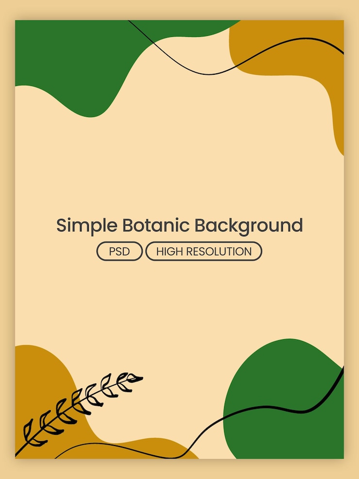 PSD simple botanic background with clean line