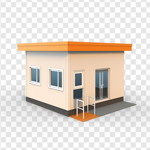 PSD una simple casa 3d en un fondo de transparencia psd