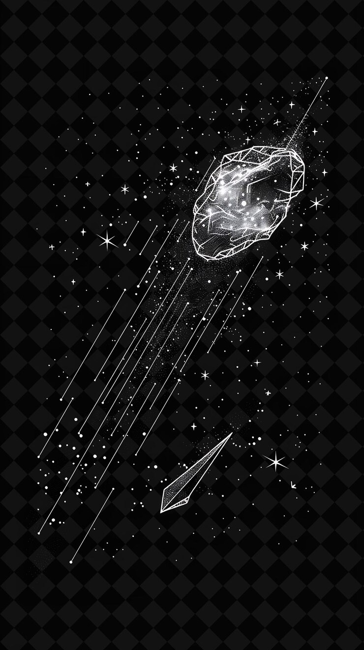 PSD simple comet 8 bit pixel con cola y núcleo y forma geométrica y2k colecciones de arte de color de neón