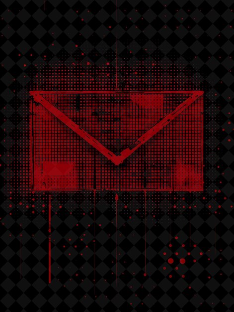 Simple gigante rojo 16 bits píxel con sobre y núcleo y Geo Y2K forma Neon colecciones de arte de color