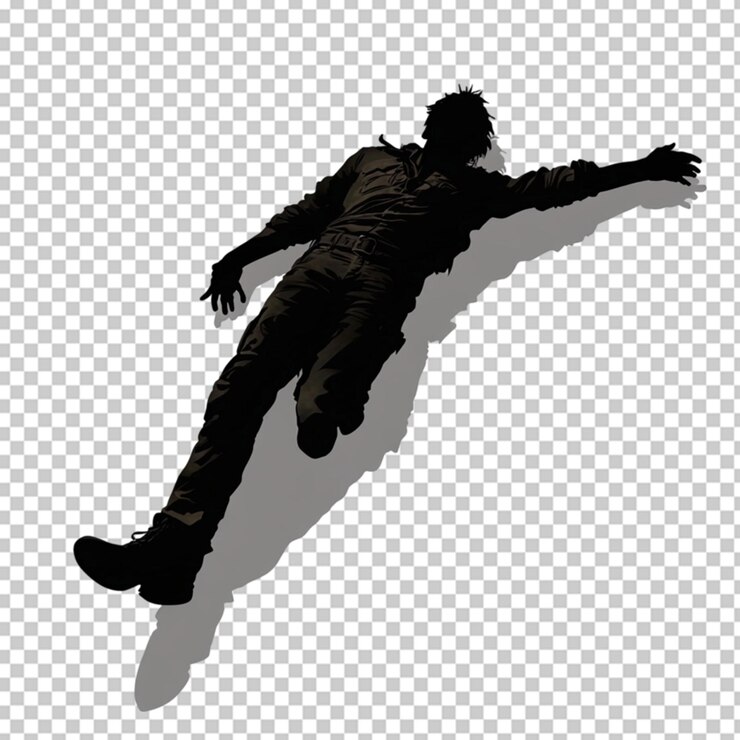PSD una simple imagen de silueta de un explorador muerto en un fondo transparente