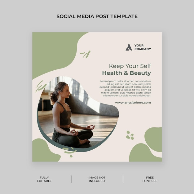 PSD simple meditación en las publicaciones de instagram