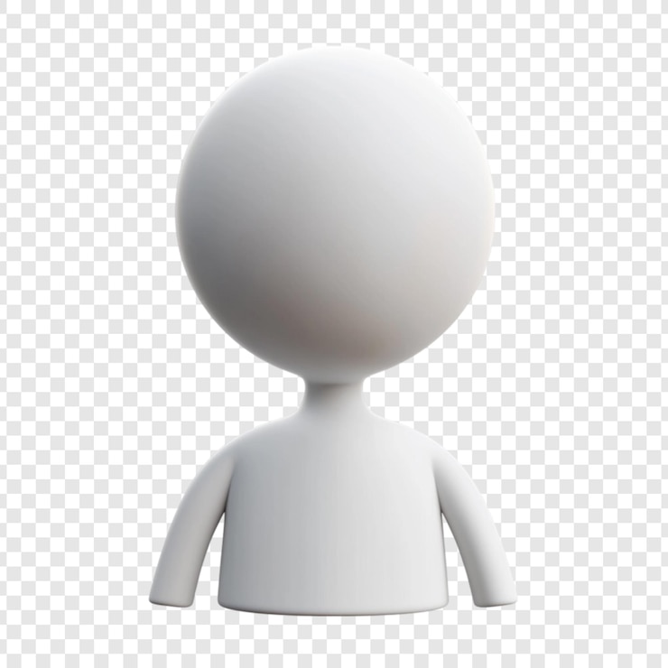 PSD un simple modelo 3d de una persona una figura blanca sin rostro con una cabeza redonda y un cuerpo simple un diseño de avatar minimalista perfecto para varias aplicaciones