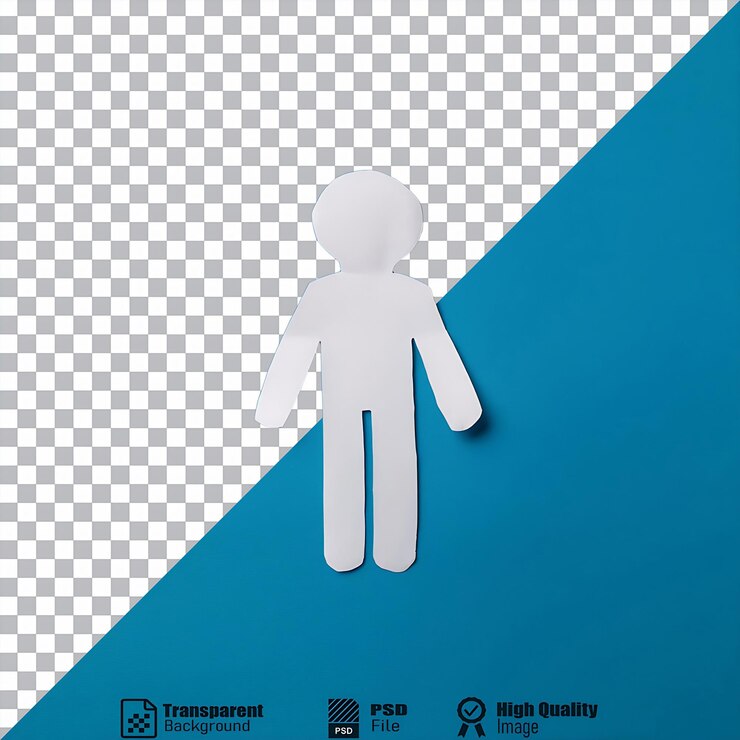 PSD un simple papel cortado de una figura humana