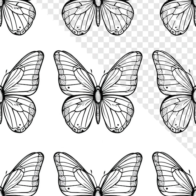 Un simple papillon à colorier Clipart Arrière-plan transparent