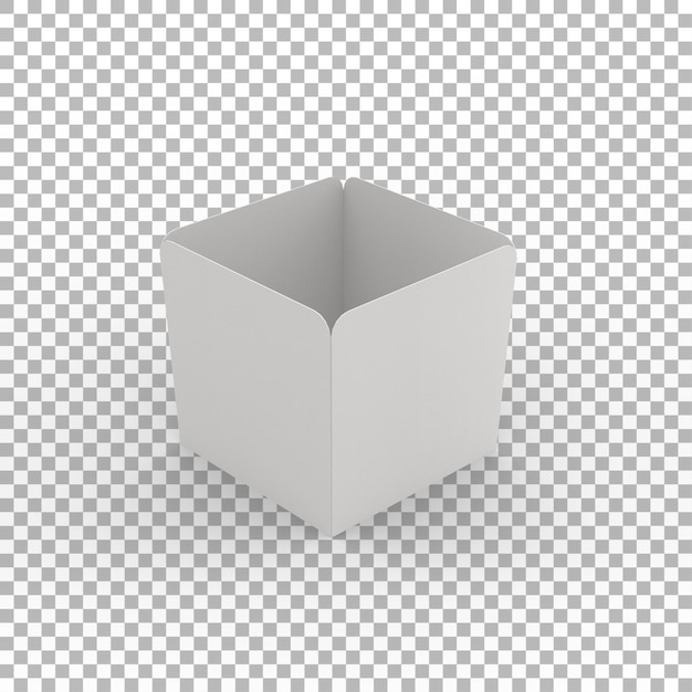 Un simple récipient blanc vide avec une base carrée conçu pour divers usages