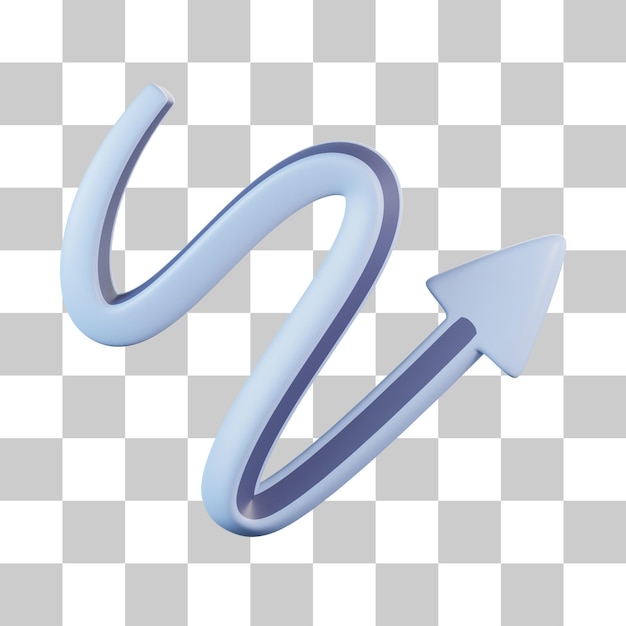 simple right zigzag arrow 3d icon
