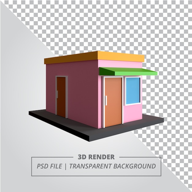 PSD simples store 3d render imagens isoladas