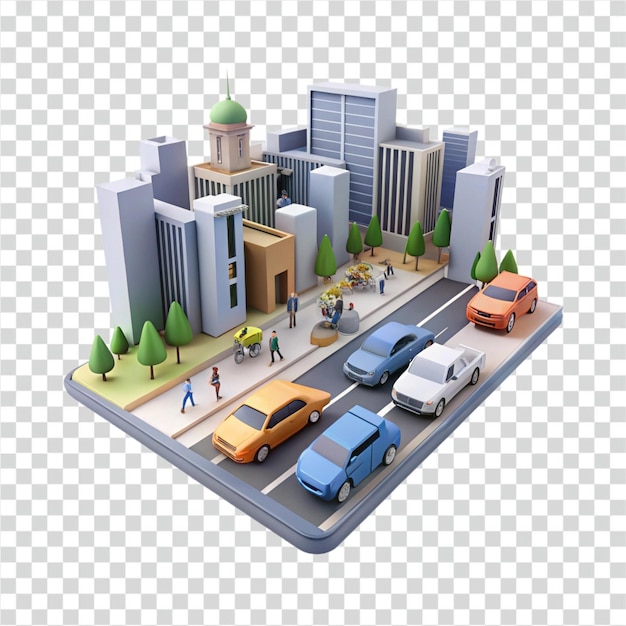 Simulación de ciudades inteligentes Planificación urbana Visualización del flujo de tráfico