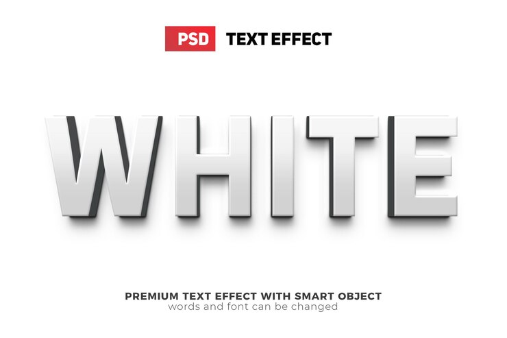 PSD simulacro de estilo de efecto de texto editable 3d en negrita blanco moderno
