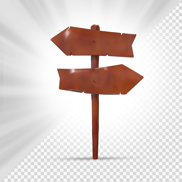 Sinais de madeira renderização 3D