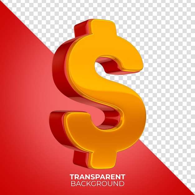 sinal de dólar vermelho e amarelo à esquerda 2