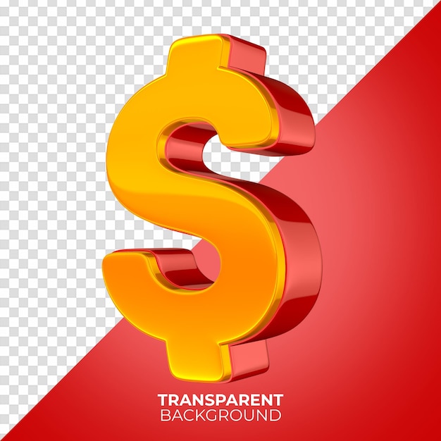sinal de dólar vermelho e amarelo direito 2