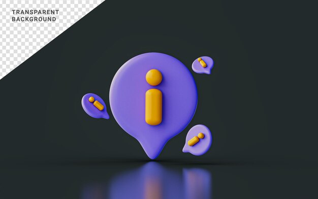 sinal de exclamação no conceito de renderização 3d de fundo escuro para alerta de perigo de aviso de atenção