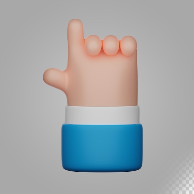 sinal de gesto de mão de pistola de ilustração 3d