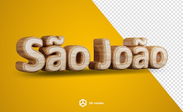 Sinal de madeira 3D de São João para Festas Tradicionais Brasileiras