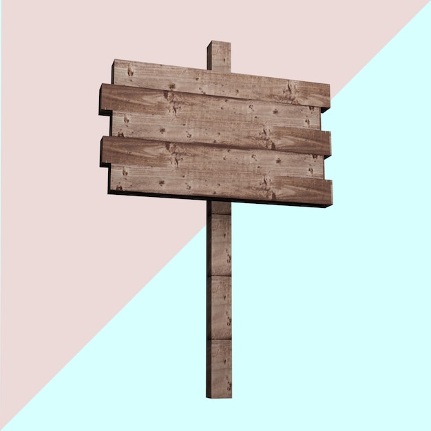 sinal de madeira 3D
