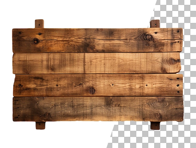PSD sinal de placa de madeira com fundo transparente