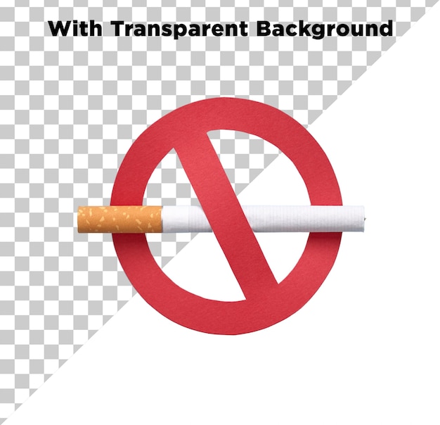 Sinal de proibição de fumar PNG PSD isolado em fundo transparente