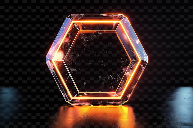 Sinal de vidro transparente com uma placa hexagonal futurista Chr Y2K Forma Decoração de sinalização criativa