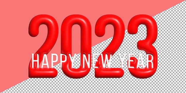 Sinalização 3d 2023 realista para design de celebração de ano novo feliz ano novo conceito