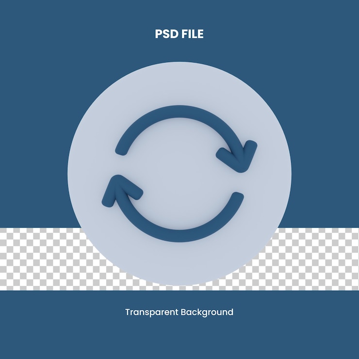 PSD sincronizar flecha representación 3d icono ilustración flecha