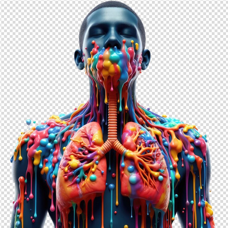 PSD sinfonia orgânica um salpico 3d de vida na anatomia humana