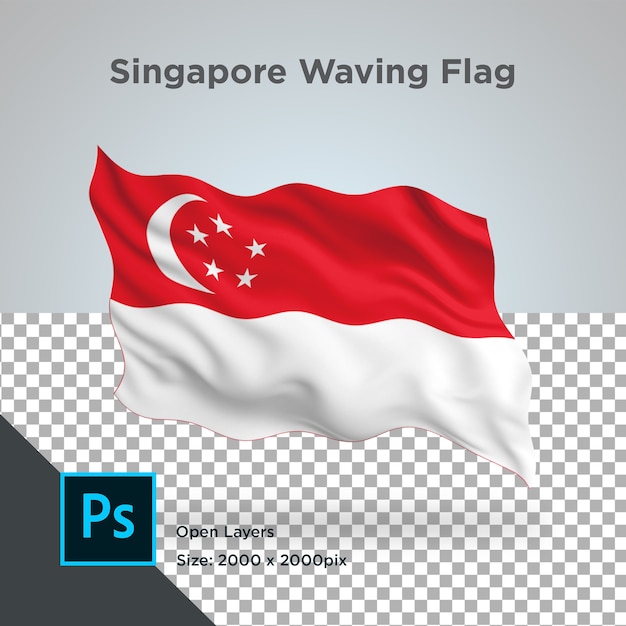 Singapore Flag Wave Design transparent