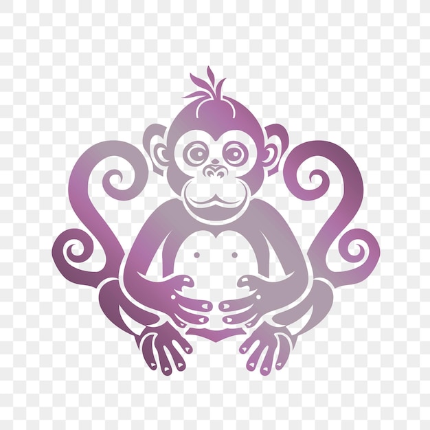 PSD un singe avec un bébé sur sa poitrine
