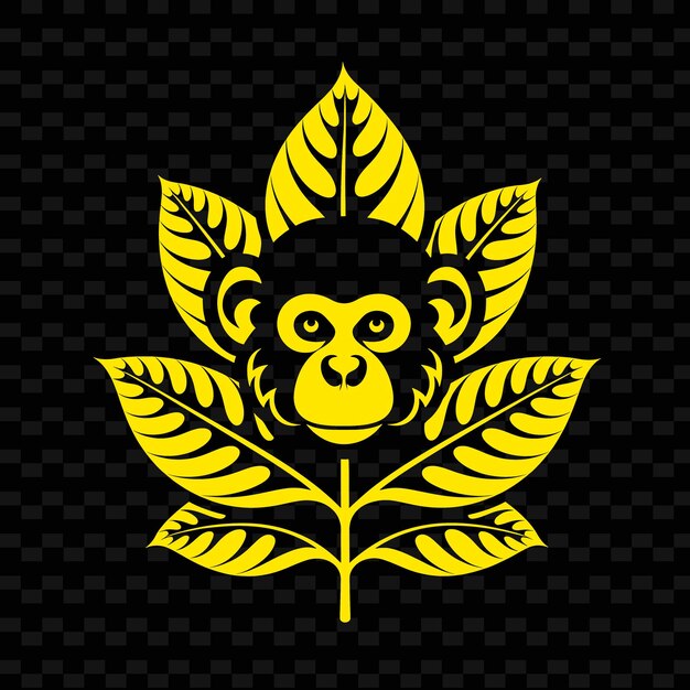 PSD un singe avec une couronne jaune sur la tête