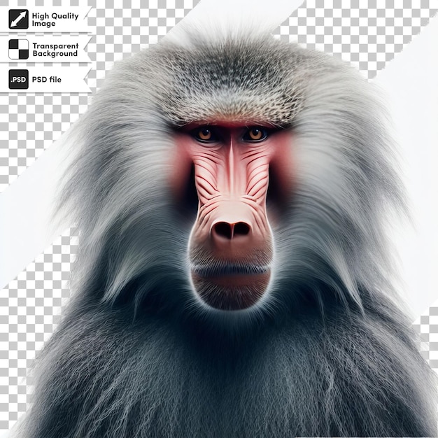 PSD un singe macaque avec une image d'un visage de singe