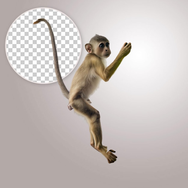 PSD le singe sautant sur un fond transparent