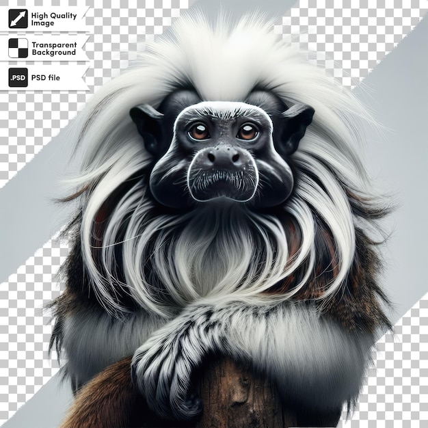 Singe Tamarin Empereur Psd Sur Fond Transparent Avec Couche De Masque Modifiable